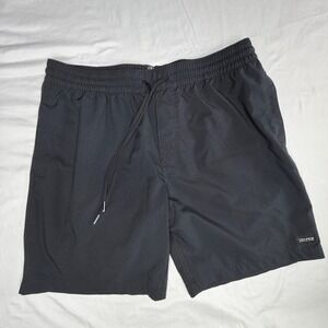 Volcom Mens Black Swim Trunks Shorts Elastic Waist Drawstring Size XL